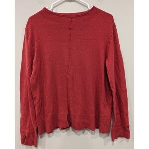 Caractére Red Viscose Wool Cashmere Blend Pullover Sweater Size Large
